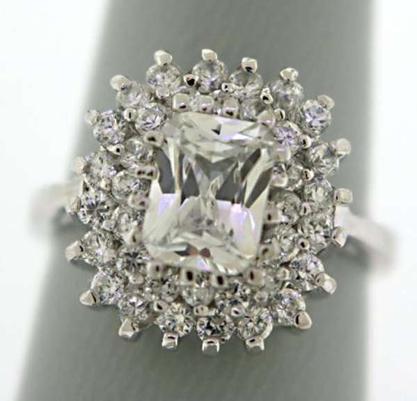 Sterling Silver Cubic Zirconia Crystal Ring