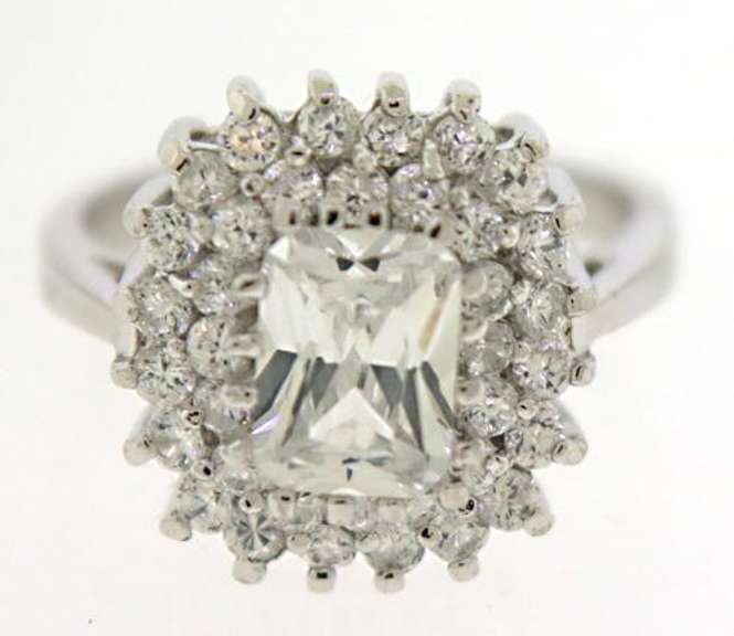 Sterling Silver Cubic Zirconia Crystal Ring