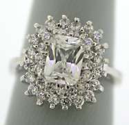 Sterling Silver Cubic Zirconia Crystal Ring