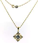 Fantastic Blue Topaz Filgree Pendant Necklace