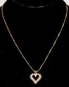 Sparkling Diamond Heart Necklace in Gold