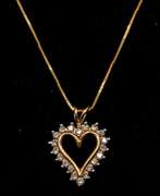Sparkling Diamond Heart Necklace in Gold