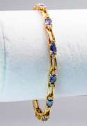 Sparkling Iolite & Diamond Bracelet in 14KT Gold