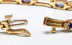 Sparkling Iolite & Diamond Bracelet in 14KT Gold