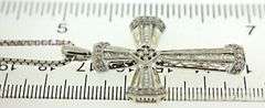 Fabulous 14kt WGBaguette Diamond Cross Pendant Necklace