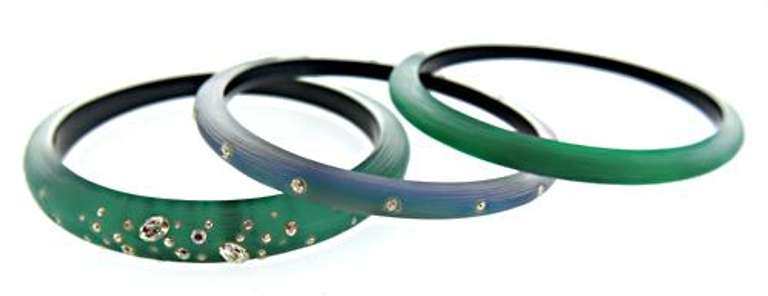 Edgy Set of 3 Alexis Bittar Resin Bangles