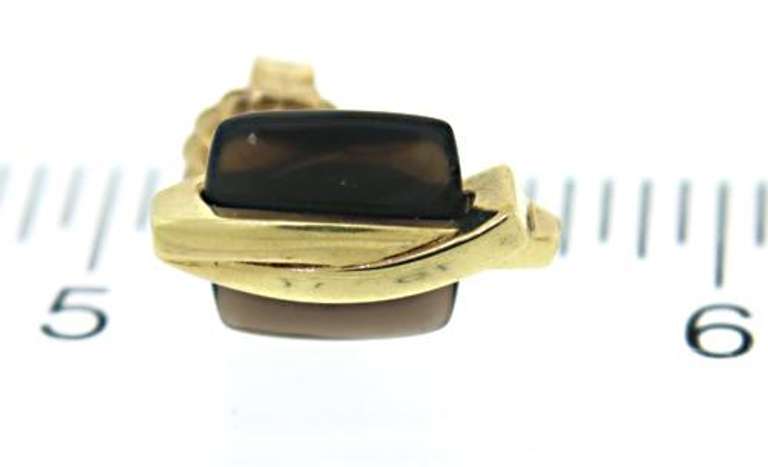 Beautiful Smokey Quartz Yellow Gold Earrings