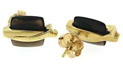 Beautiful Smokey Quartz Yellow Gold Earrings