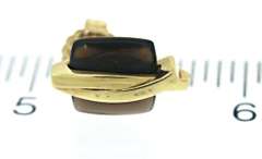 Beautiful Smokey Quartz Yellow Gold Earrings