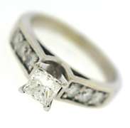 Dazzling Princess Diamond w Side Diamond Ring