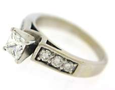 Dazzling Princess Diamond w Side Diamond Ring