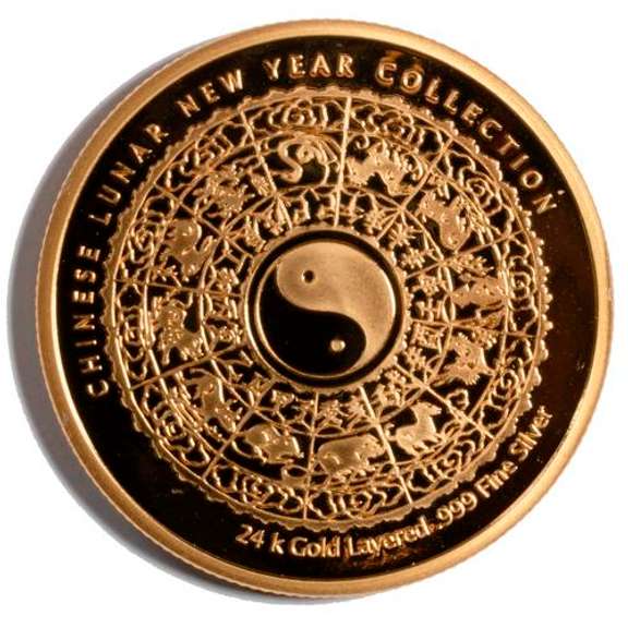 2018 24 K On Top Of 1 Troy Ounce Silver Lunar Dog Proof