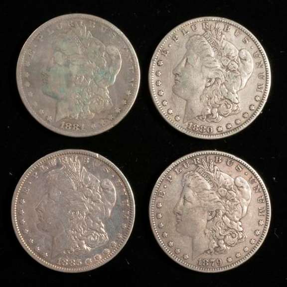 1879 1880 1881 &1885 Raw Morgan Dollars