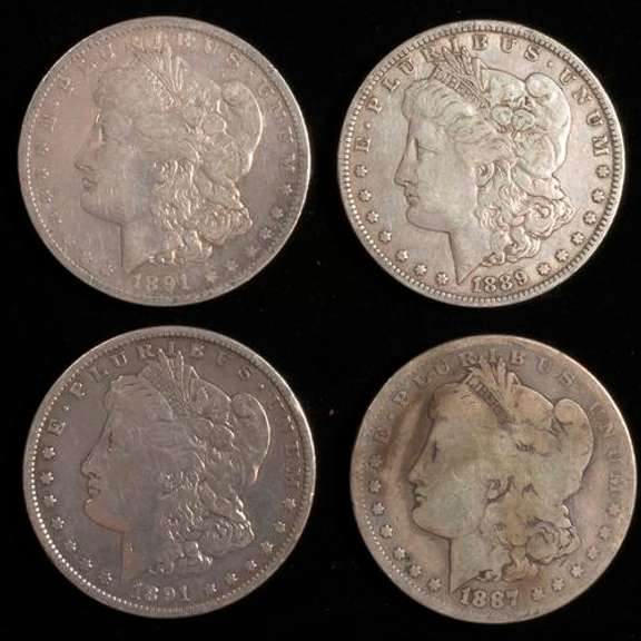 1891 P &O 1887 O &1889 O  Raw Morgan Dollars