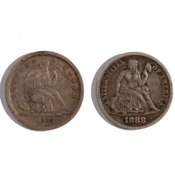 1839 And 1888 Seated Dimes
