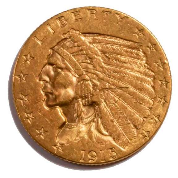 1915 $ 2.50 Gold Indian Quarter Eagle