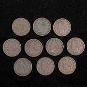 10 1883 Rackateer Variety No Cents  Barber V Nickels