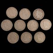 10 1883 Rackateer Variety No Cents  Barber V Nickels