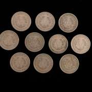 10 1883 Rackateer Variety No Cents  Barber V Nickels