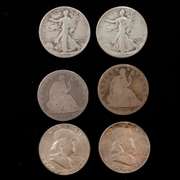 6 Silver Halves 3 Types