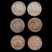 6 Silver Halves 3 Types