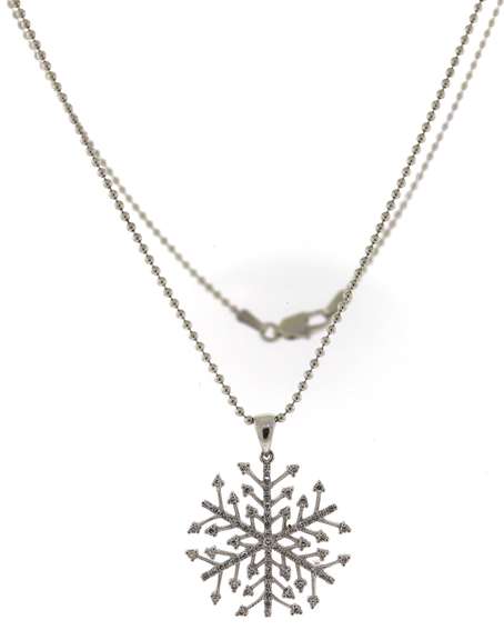 Charming Diamond Snowflake White Gold Necklace