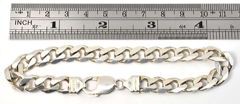 Man's Heavy Sterling Curb Link Bracelet
