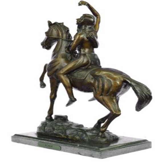 Man on Horse The Scalp Bronze Statue