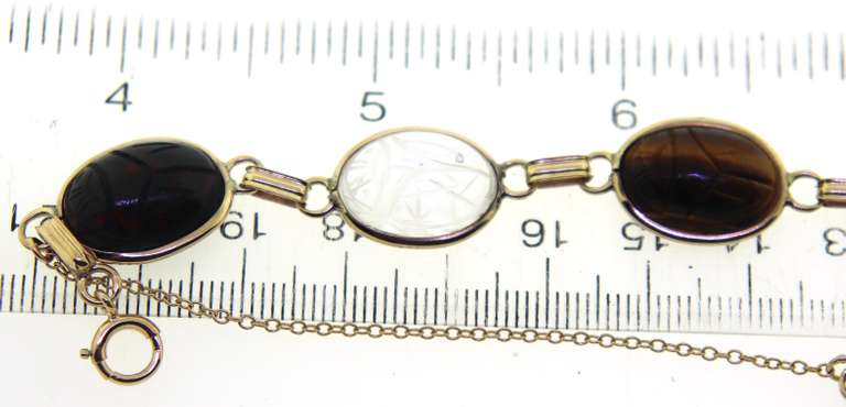 Sterling Silver Multi Stone Scarab Bracelet