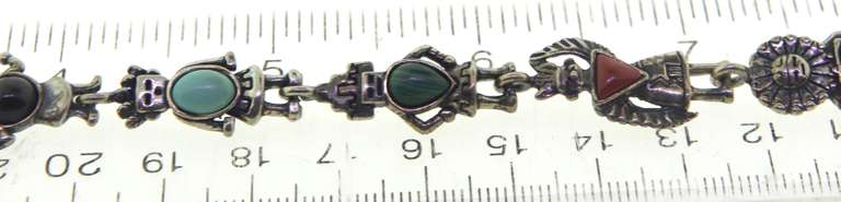 Vintage Sterling and Gemstone Bracelet