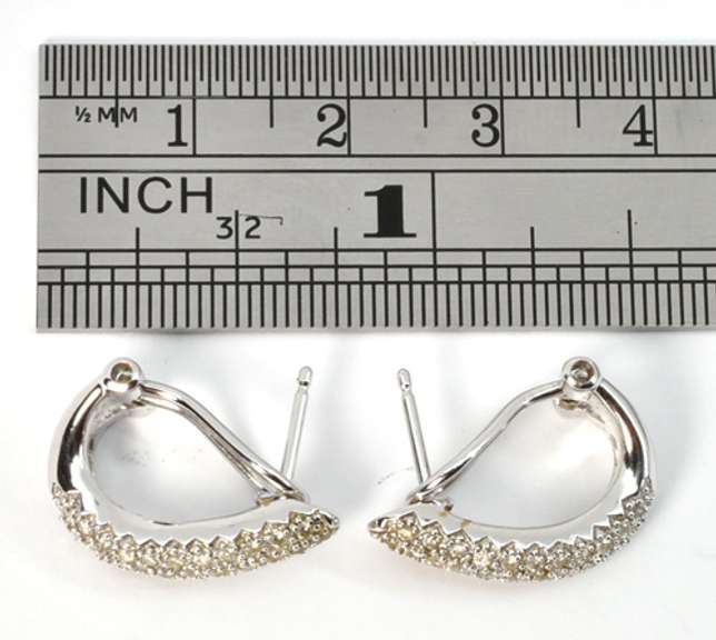 Lovely J Hoop Diamond Earrings