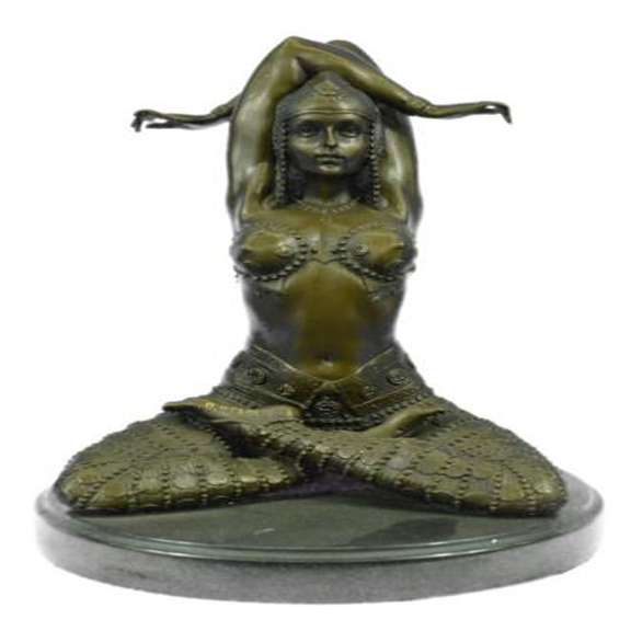 Lady Yoga Meditation Bronze Sculpture