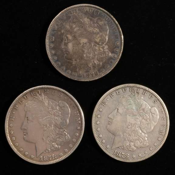 2 1878 Reverse 78 And A 1878 S Morgan Dollars