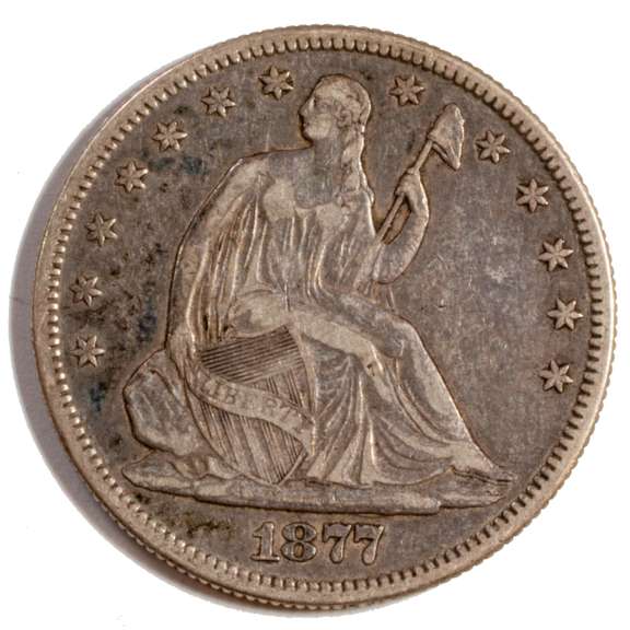 1877 S Arrows Seated Half Dollar