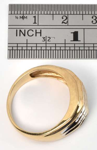 Man's Three Row Diamond Ring