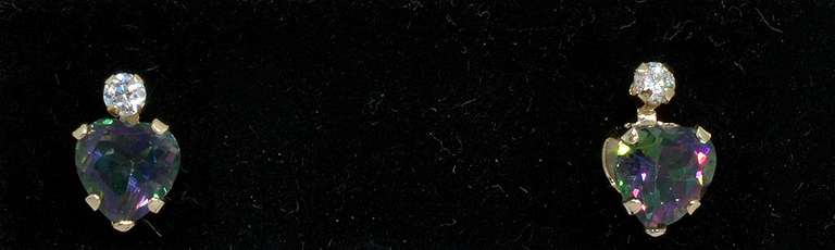 Mystic Topaz Stud Earrings in Gold