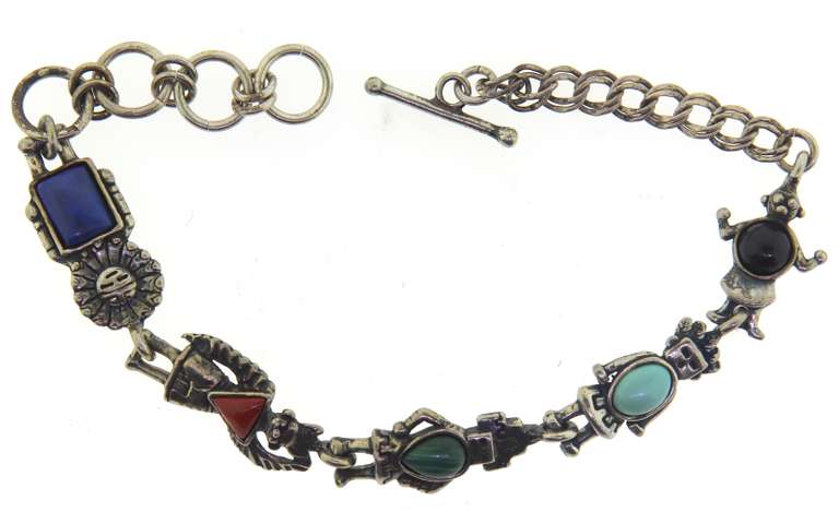 Vintage Sterling and Gemstone Bracelet