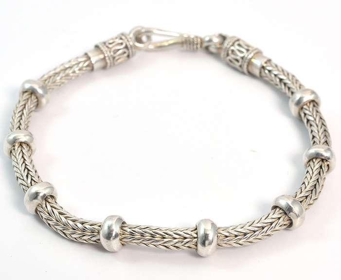Woven Stations Bracelet in Sterling Silver