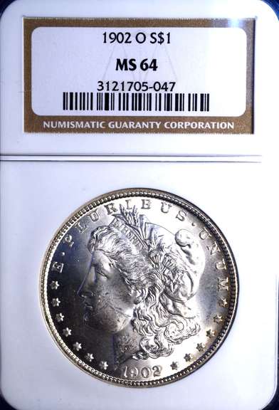 1902-O Morgan Silver Dollar, MS64 NGC