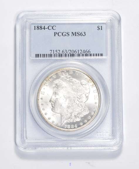 MS63 1884-CC Morgan Silver Dollar - Graded PCGS