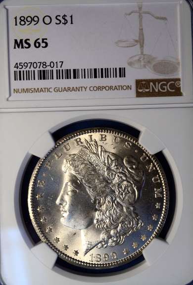 1899-O Morgan Silver Dollar, MS65 NGC