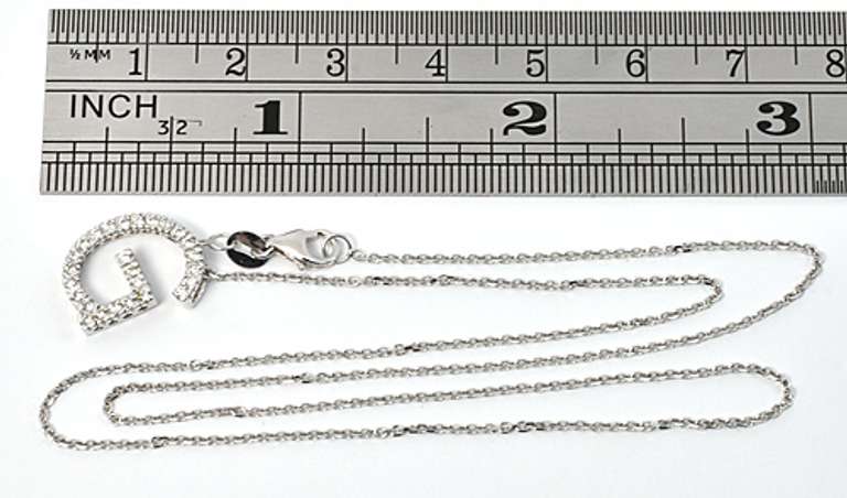 G Initial Pendant Necklace with Diamonds in 14K WG