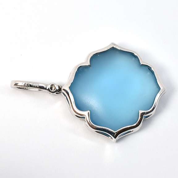 Enchanting Blue Topaz & Diamond Pendant in 14K WG
