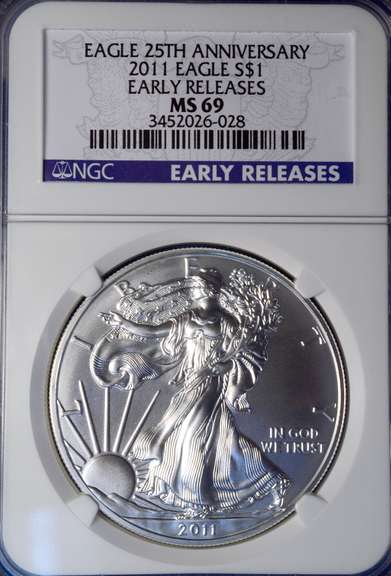 2011 MS69 Silver Eagle, NGC ER