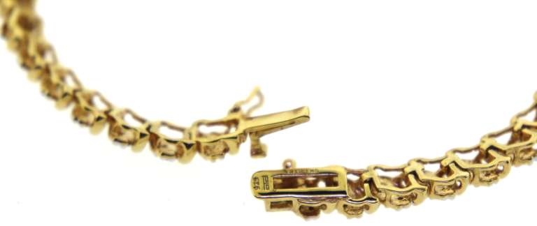 Yellow Gold & Crystal S Curl Block Bracelet