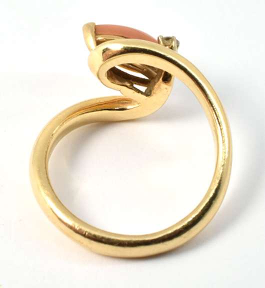 Modern Marquise Coral Ring