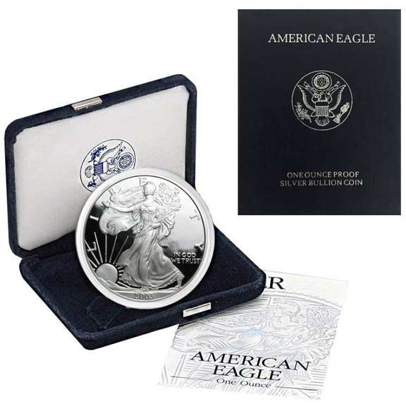 2003 Proof Silver Eagle, OGP