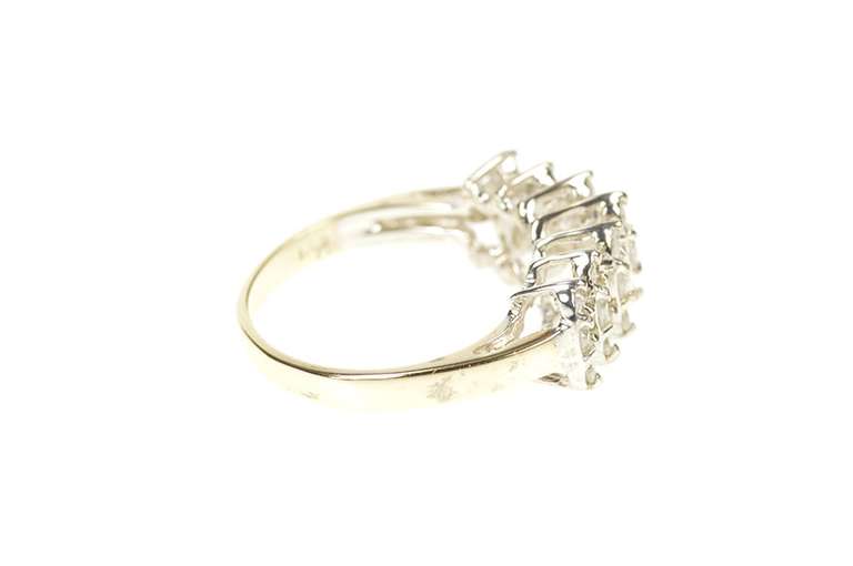 10K Yellow Gold 0.84 Ctw Diamond Row Cluster Statement Ring