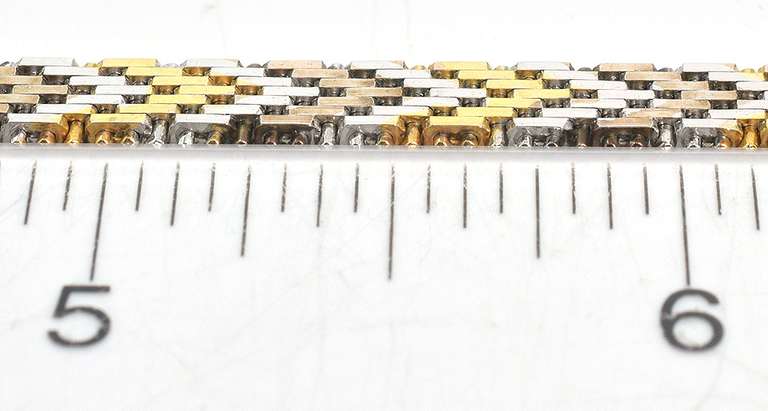 3-Tone Woven Bracelet in Vermeil