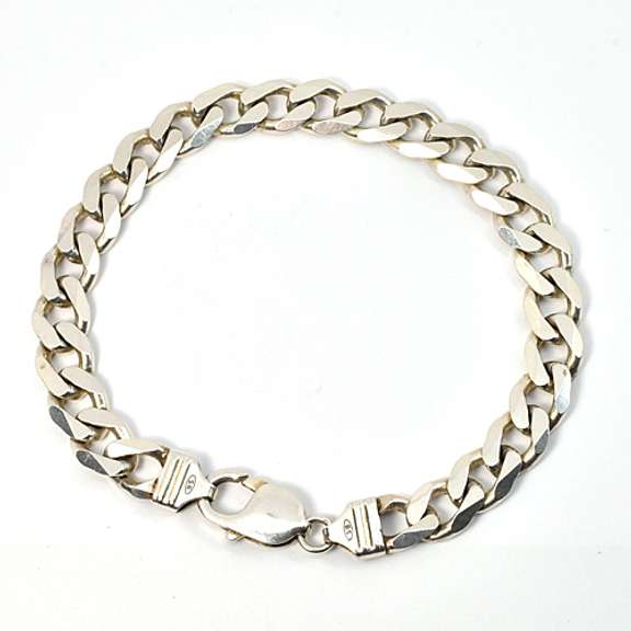 Man's Heavy Sterling Curb Link Bracelet